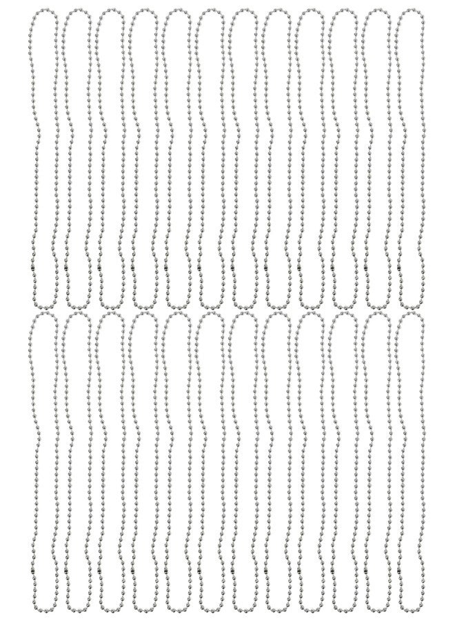 LUV HER Silver Metallic Beaded Necklaces 24-Pack - 33 Inch Long Party Accessories for Girls & Women - Fun Dress-Up & Pretend Play - Perfect for New Year’s Eve, Disco Nights, Weddings & Graduation Celebrations - Image 2
